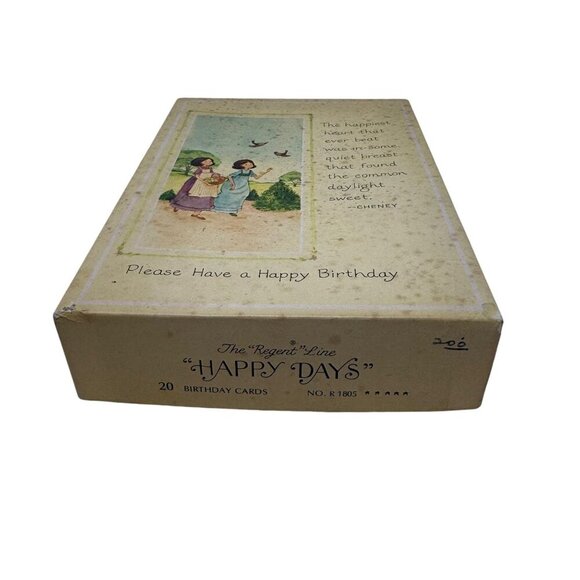 The Regent Line "Happy Days" Vintage Birthday Cards Assorted Designs Boxed Used - Picture 4 of 7